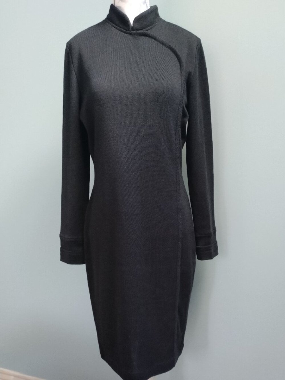 Nina Patrick Wool Blend Black Knit Dress, size M